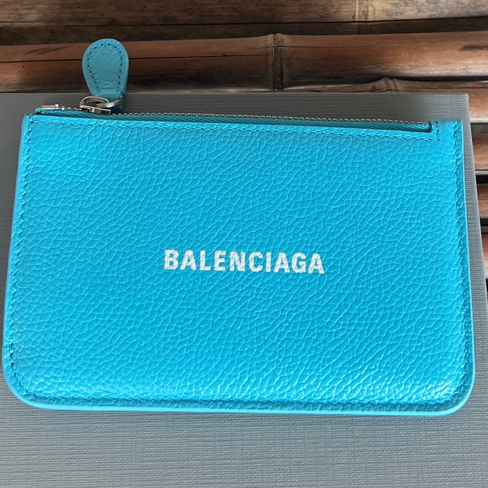 Cash printed textured-leather wallet